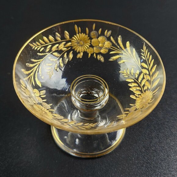 Antique - Moser Compote Dishes - 2.5" Diameter - Gold Encrusted Edges - Picture 5 of 7